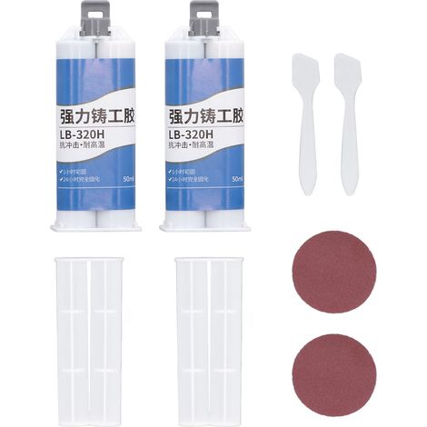 Packung mit 2 hochtemperaturbeständigen Metallklebstoffen, starker und langlebiger Klebstoff zur Reparatur von Keramik und Stein. (1/5)