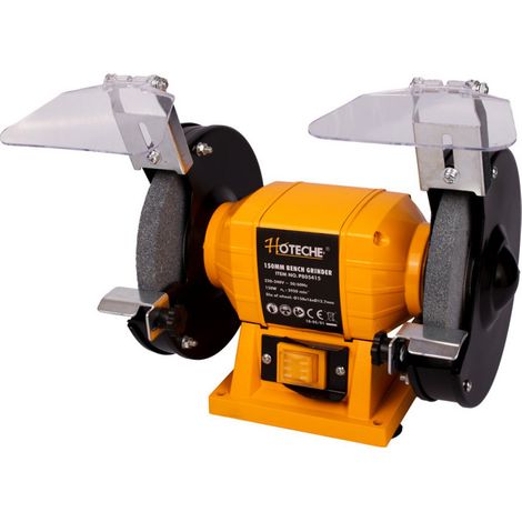 HOTECHE esmeriladora 150mm 2 discos 150w , Esmeriladora 2 discos 150W Hoteche Estructura de metal robusta y compacta para una mayor duración de vida útil Con 4 pies de goma (1/4)