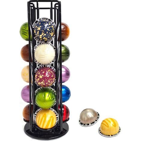Porte-capsules de café rotatif pour Nespresso (40 capsules), support de rangement en fer Vertuolin, présentoir à café 20 pièces noir