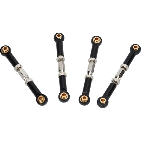 Lot de 4 biellettes de carrossage en alliage d'aluminium noir pour voiture RC 1/10. Réduction des vibrations. Durables et de haute qualité. Compatibles avec les voitures RC 1/10 2WD (60 à 70 mm). (1/5)