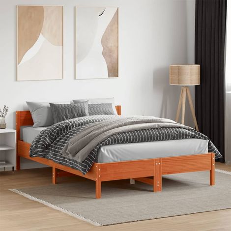 Maison Exclusive - Letto senza Materasso Marrone Cera 135x190 cm in Legno di Pino