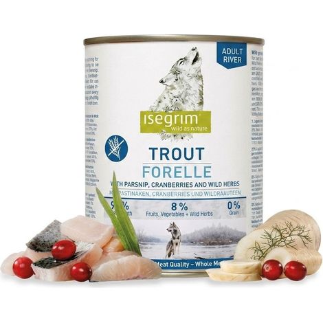 Isegrim Premium Pâtée pour Chien Adulte Truite Panais 800g