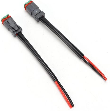 Connecteur étanche IP68 2 broches mâle femelle, faisceau de câbles 2 pièces pour lampe de travail LED et barre lumineuse (1/5)