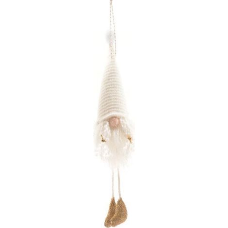 Babbo Natale in tessuto colore bianco da appendere h 30 cm -Classic (1/5)