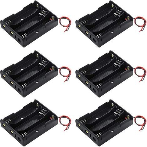 Lot de 6 Supports pour Piles 18650 3,7 V – Boîte de Rangement en Plastique avec Fils Conducteurs pour Connexion 3 Points (1/5)
