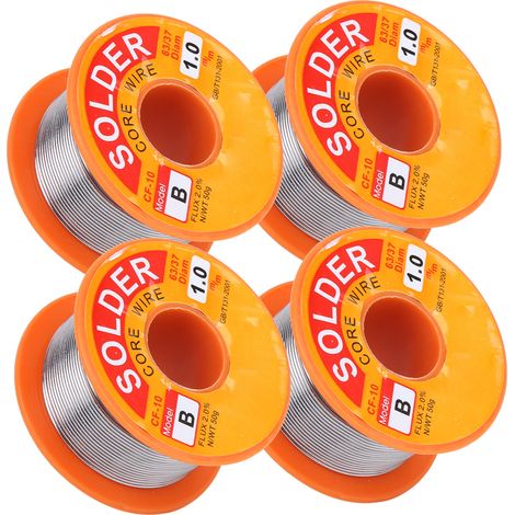 Bobine de 4 brins de fil à souder à l'étain, flux de soudure haute pureté, sans nettoyage, 50 g, 1 mm (1/5)