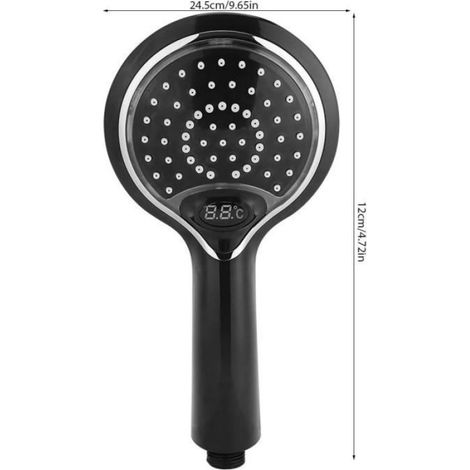 Pomme De Douche - Pommeau À Main LED Hydroélectrique - Indicateur Température Eau - 3 Couleurs - 1 Pièce (1/4)