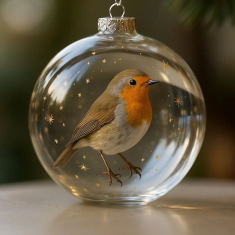 Boule En Verre Soufflé À La Bouche - Ornements De Noël Pour Arbre - Globe De Neige - 8 cm (1/5)