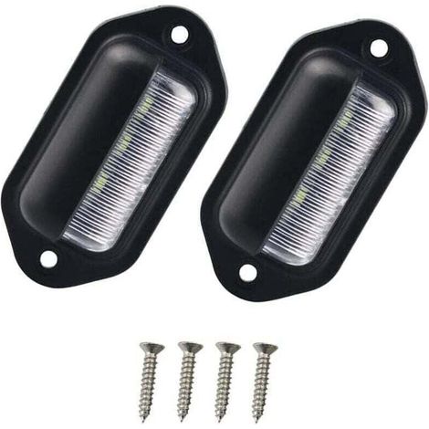 2PCS Eclairage Plaque Moto,Eclairage Plaque Immatriculation,éclairage Plaque Moto,Feu Arriere pour Remorque,Eclairage de Plaque Moto,pour 12V/ 24V Camion Camionnette Remorque Voiture Véhicule (1/4)
