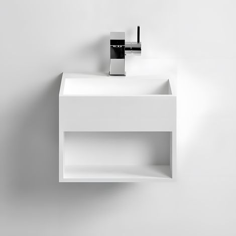 KUBE 33 - Vasque suspendue en Solid Surface 33 x 33 x 25(h) cm (1/5)