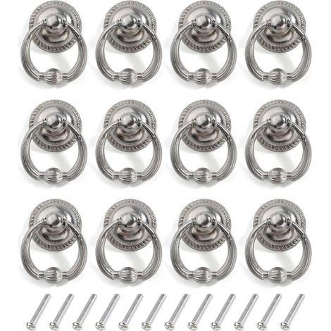 Lot de 12 boutons tiroir vintage en alliage zinc, style vintage (1/5)