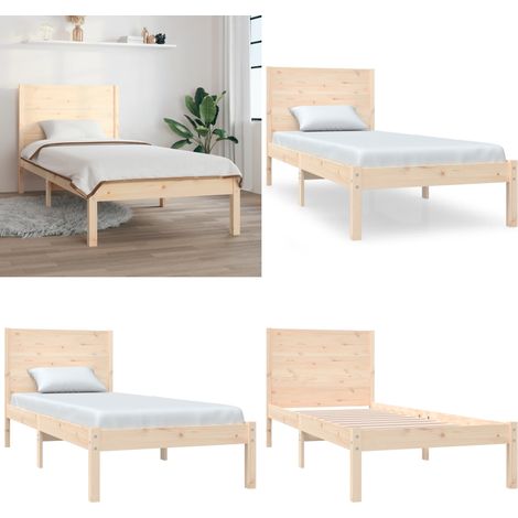 Giroletto in Legno Massello 75x190 cm Small Single - Letto in legno - Testiera in legno