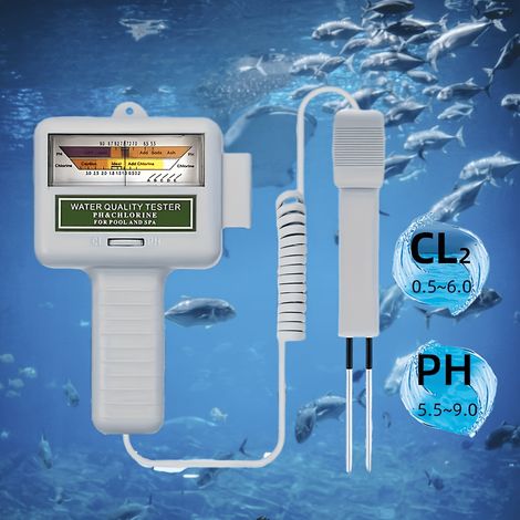 Testeur portable 2-en-1 de pH et de chlore, compteur numérique de test de qualité de l'eau pour piscine et aquarium (1/5)
