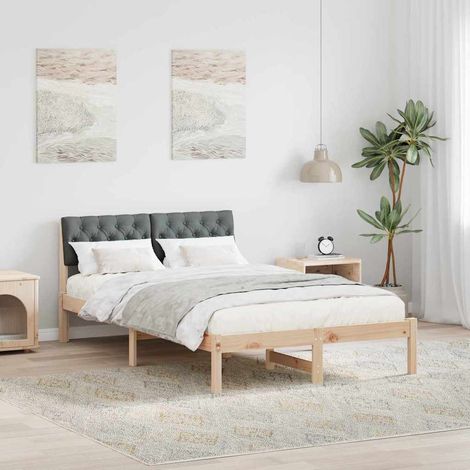 Estructura de cama Negro y gris oscuro 120 x 190 cm
