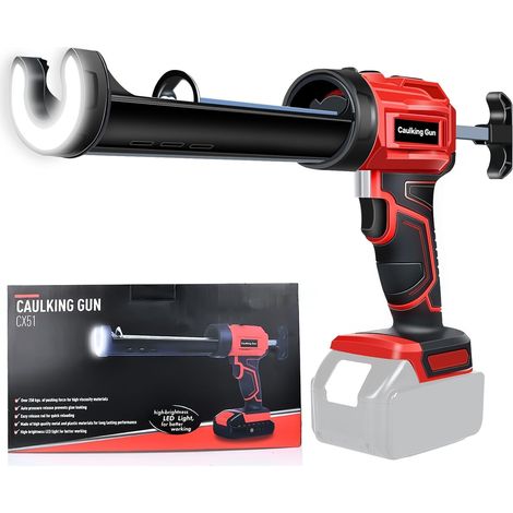 Heizpistole für 18-V-Makita-Akku, kabellose elektrische Heizpistole mit LED-Licht, batteriebetriebene Hand-Heizpistole mit einstellbaren 4 Geschwindigkeiten zum Befüllen und Würgen, 10-Unzen-Röhre (1/5)