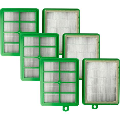 vhbw 6x filtro sostituisce Philips FC8038/01, HR 8901 per aspirapolvere - filtro HEPA bianco / verde