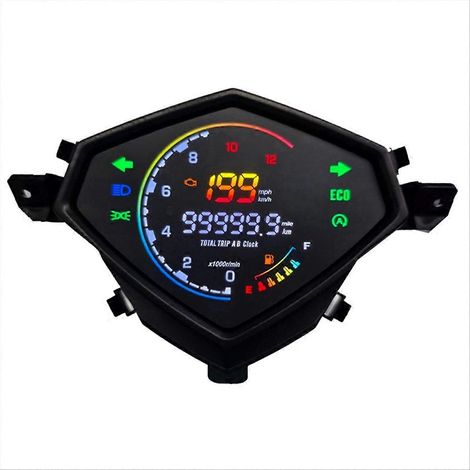 Compteur kilométrique numérique pour moto avec affichage LED multicolore (1/5)