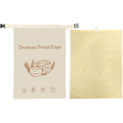 Sacchetto per il pane rimovibile in cera d'api 32 x 42 cm Sacchetto per il pane in cotone con chiusura a fibbia Sacchetto per la conservazione riutilizzabile Pagnotta (1/5)