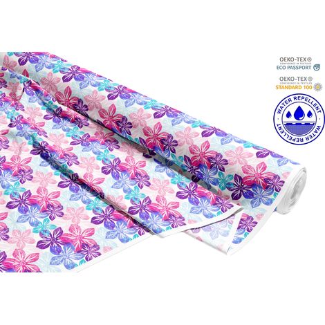 TESSUTI DECORATIVI PER ESTERNI OXFORD - Motivo fiori colorati 2 I DR064 (1/5)