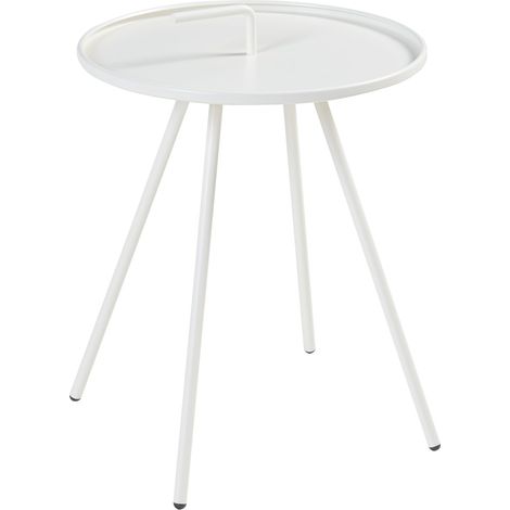 Tavolino da giardino in acciaio 55 x 42 cm bianco 030010902
