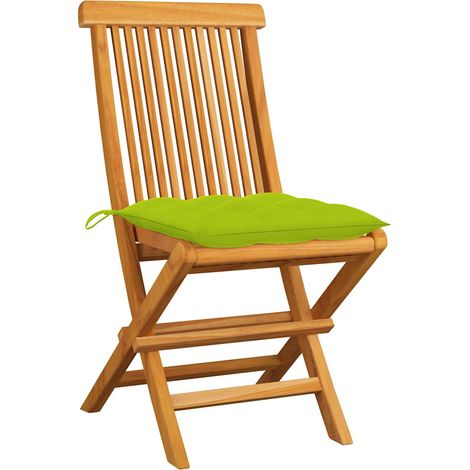 Maison Exclusive - Sedie Pieghevoli con Cuscini Verde Brillante 2 pz (1/5)