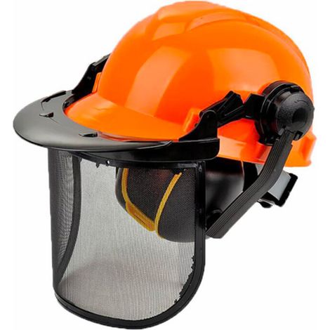 Casque Visière Professionnel de protection grillagée avec casque anti-bruit - norme CE EN1731 - EN352 - EN397