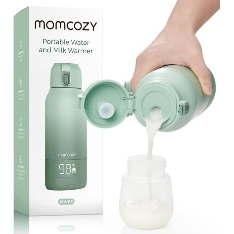 Portable, cordless baby bottle warmer for on-the-go use, fast heating and long battery life, 2 heating modes for breast milk and water, large 500ml capacity for all-day use (1/5)