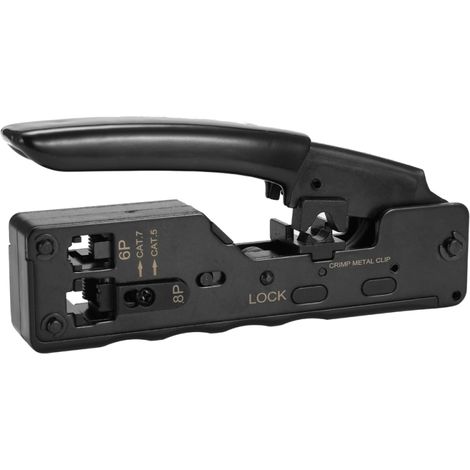 Herramienta de crimpado portátil HY-669 para cables Ethernet, herramienta de crimpado profesional, herramienta manual multifunción, pelacables y cortador de clips metálicos. (1/5)