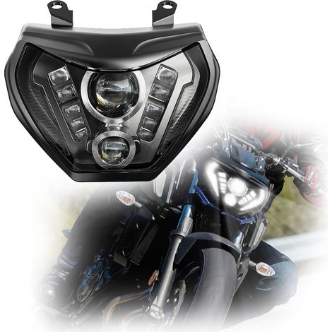 Phare à LED FZ09 MT-09 13-16 IP67 étanche plug & play canbus 92W Réel - XENLED - 6000Lms - Yamaha (1/5)