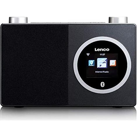 Lenco DIR 70 - Radio Internet portable - Radio DAB+ - Radio numérique rétro - WiFi - Bluetooth - Écran couleur 2,4 pouces - 3 W RMS - 4 stations - Contrôle par application via AirMusic - Noir (1/5)