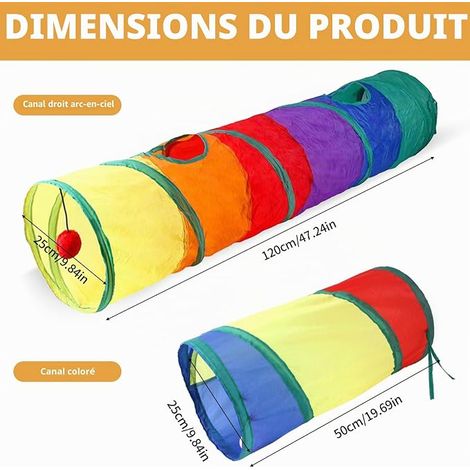 Jouet Tunnel pour Chat, Tube de Tunnel Pliable pour Animaux, Jouet Tunelle Interactif pour Chien Lapin Chats Cobaye Enfant (1/3)
