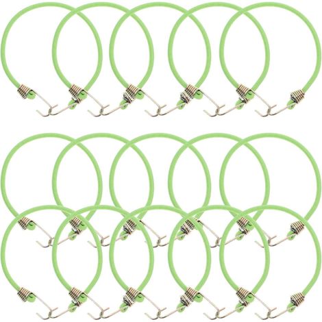 15 Pièces Corde Élastique Courte avec Crochets, 4mm, Verte (1/5)