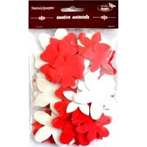 Fleurs rouges et blanches, 60 pièces