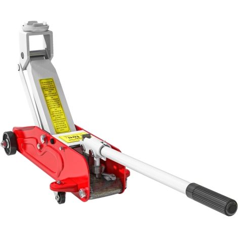 Cric hydraulique compact 2T avec protection contre les surcharges 120-300 mm pour voiture et SUV rouge jaune