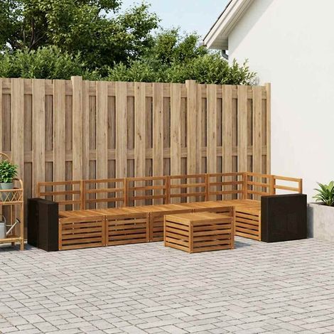 vidaXL Outdoor Sofa Set 7 pcs Natural Polyester (1/5)