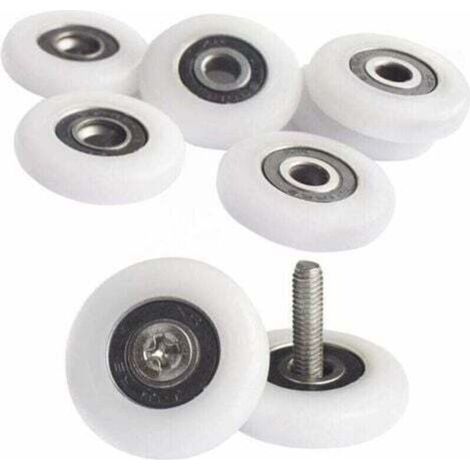 Set mit 8 Duschkabinenrollen – 25-mm-Rollen – inklusive Schrauben