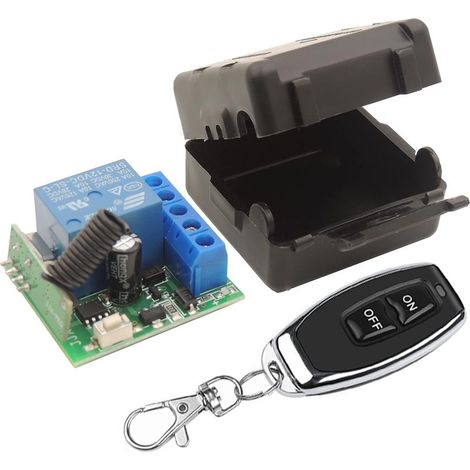 Commutateur Télécommande Sans Fil - Récepteur Relais RF 433 MHz - DC 12 V 1 Canal - Mode Verrouillé - 1 Émetteur Inclus (1/5)