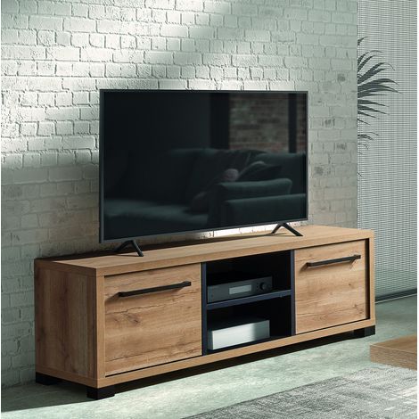 Meuble TV contemporain 164 cm chêne arizona Rocco (1/5)
