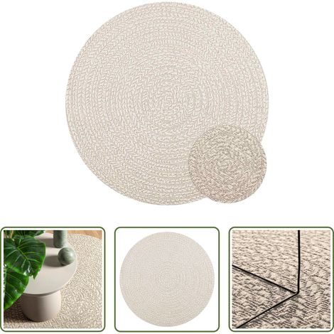 Garten -  Teppich ZIZUR Creme Ø 120 cm Jute-Optik Indoor und Outdoor
