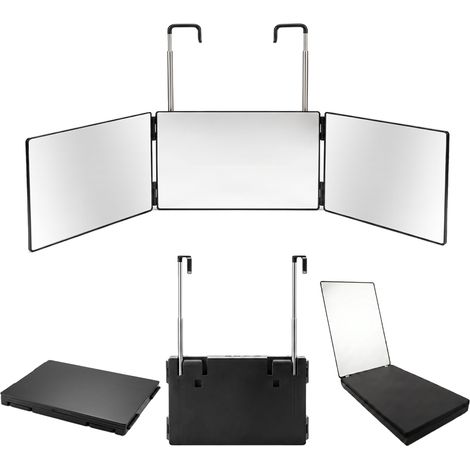 Miroir pliable 3 volets – Miroir réglable multi-angle pour coupe de cheveux, coiffure & maquillage
