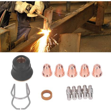 Kit d'accessoires pour torche plasma S45 (13 pièces) PR0110, électrode PD0116-08, joint de tête de buse, capuchon de montage sur rail de guidage, diffuseur de gaz (1/5)