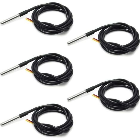 5 PCS 18B20 Capteur de température étanche Thermocouple Thermomètre 1 M avec câble Thermique de résistance Thermique (1/5)