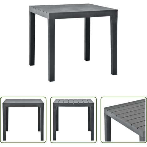 vidaXL Table de camping - Table de jardin Anthracite 78x78x72 cm Plastique (1/5)