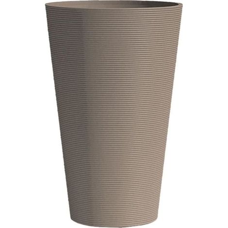 Pot de fleurs haut - GARDEN ID - Green Care Sense Haut Taupe - 55 cm - Garantie de 10 ans - 100% recyclé - Résistance UV et gel