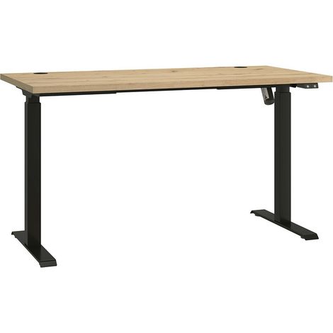Bureau réglable en hauteur Tucson 171, Chêne Artisan + Noir mat, Électrique, Réglable en hauteur, Le nombre de portes: 0, Nombre de tiroirs: 0, 73x138x67cm (1/3)