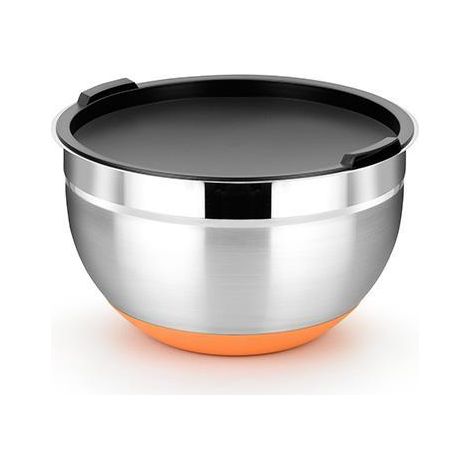 Bol de Cocina BRA Efficient 24 cm Acero Inox con Tapa y Base de Silicona