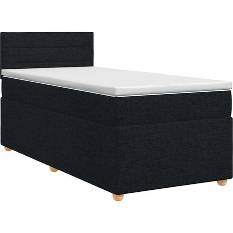 Maison Exclusive - Letto box spring con materasso Nero 90 x 200 cm Tessuto (1/5)