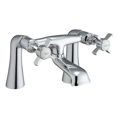 Edwardian Traditional Design Chrome Cross Head Deck Mounted Bath Filler Tap (1/2)
