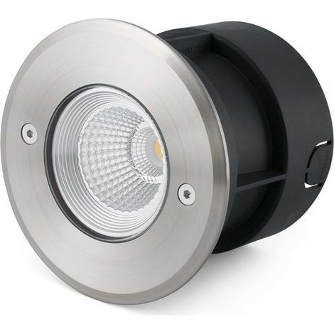 SURIA Bodeneinbauleuchte satinierter Edelstahl und schwarz matt von FARO 70592N