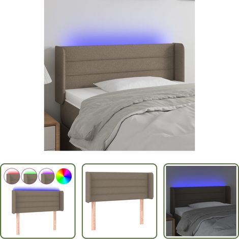 vidaXL Cabecero con LED de tela gris taupe 83x16x78/88 cm (1/5)